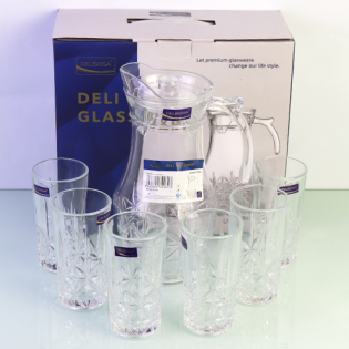 Water glasses set with kettle