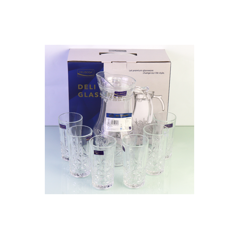 Water glasses set with kettle