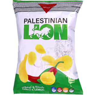 شيبس شطة وليمون ليون فلسطيني 90غ