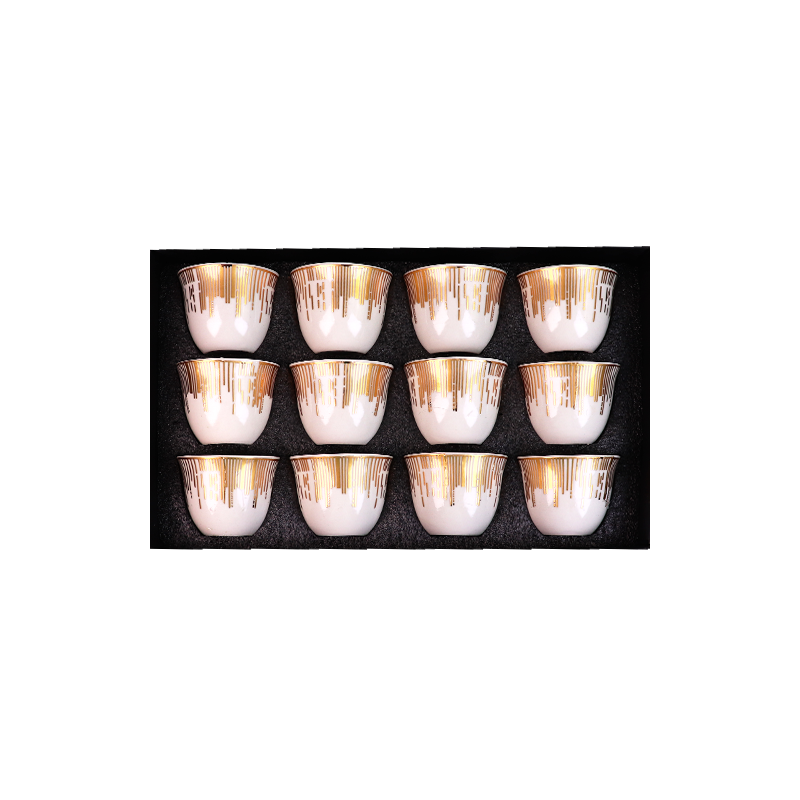 Arabic Coffee Cups Set 12 Pieces Gilded LM53-31