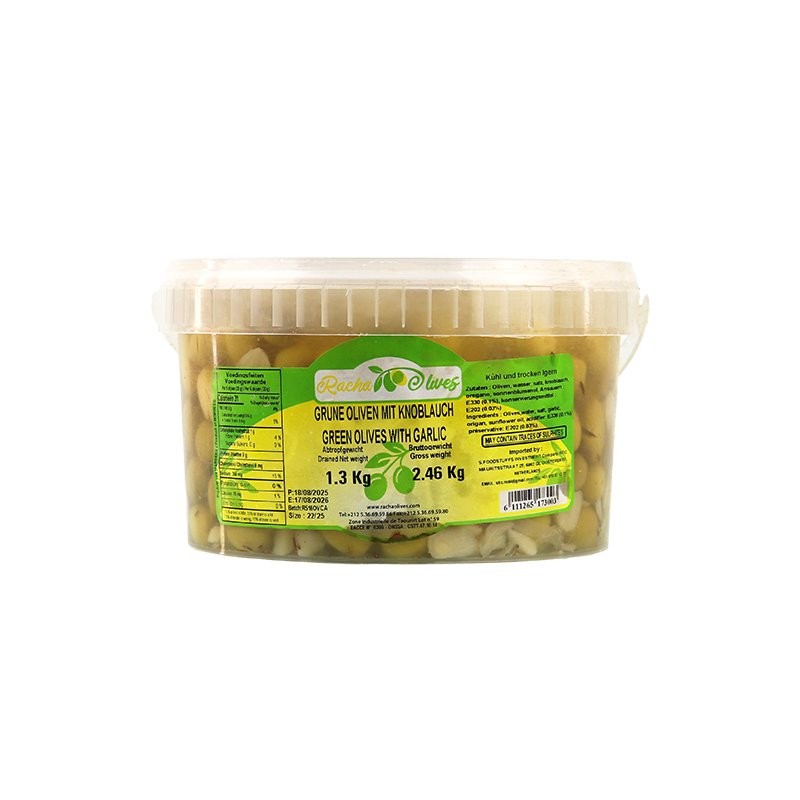 Green Olives With garlic racha 1300g