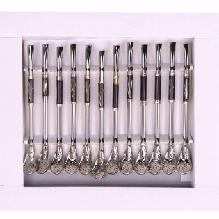 مصاصات متة فضي صغيرة 12 قطعة