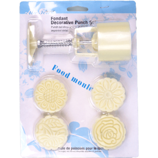 Large round pressed maamoul mold, 4 pieces