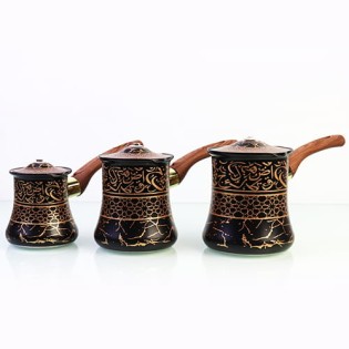 *3-piece black decorative coffee cup set