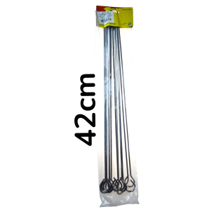 12 Thin Square Grill Skewers 42cm