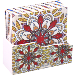 Six Round Wooden Plates with Stand LM4-7