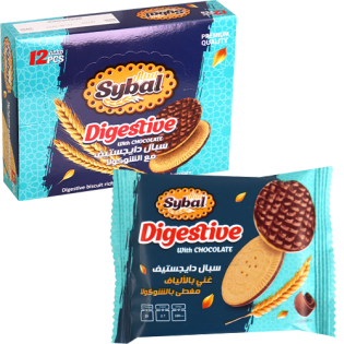 Digest Biscuits With Chocolate Sibal 12 Pieces