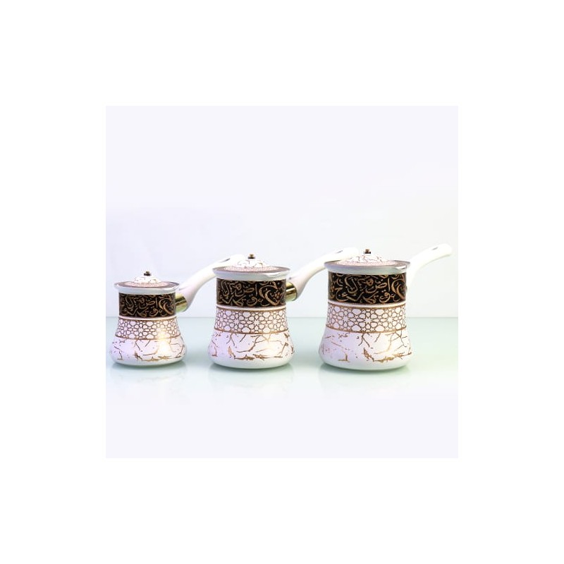 *3-piece decorative coffee pot set, white