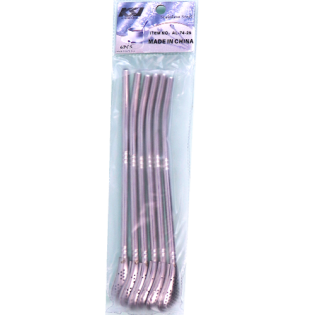 Matte Straw 6 Pieces Silver A74-25