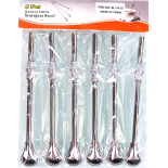 Matte Straw 6pcs Silver with Bead A74-7