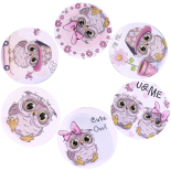 ستة صحون خشبية رسمة  مع ستاند موزاييك LM4-4