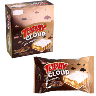 Cake stuffed and topped with tiramisu 24 pieces