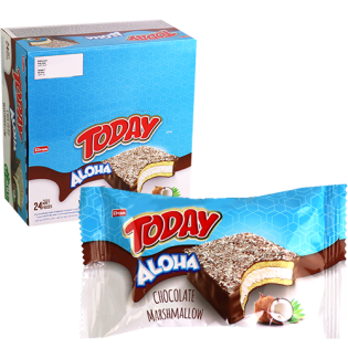 Marshmallow Cake Covered With Coconut And Chocolate 24 Pieces