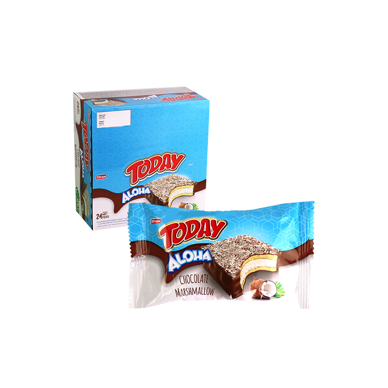 Marshmallow Cake Covered With Coconut And Chocolate 24 Pieces