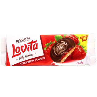 Jelly Cookies Strawberry Lovita Roshen 135g