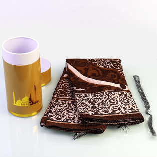 Prayer rug box with rosary