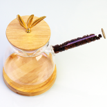 Glass coffee pot with lid and base