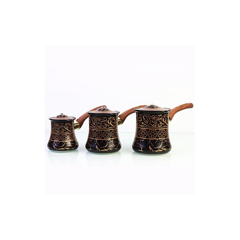 *3-piece black decorative coffee cup set