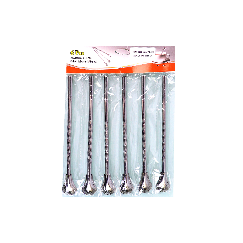 Matte Straw 6pcs Silver A74-8